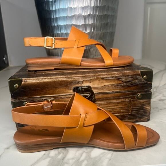 Franco Sarto Gia Leather Sandals in Tan - Picture 6 of 8
